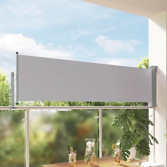 Tuinscherm uittrekbaar 80x300 cm grijs is nu te koop bij PeponiXL, paradijselijk wonen!