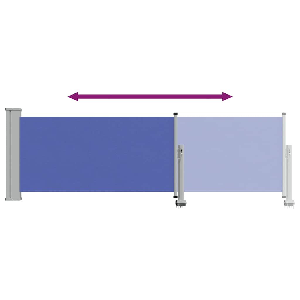 Tuinscherm uittrekbaar 80x300 cm blauw is nu te koop bij PeponiXL, paradijselijk wonen!