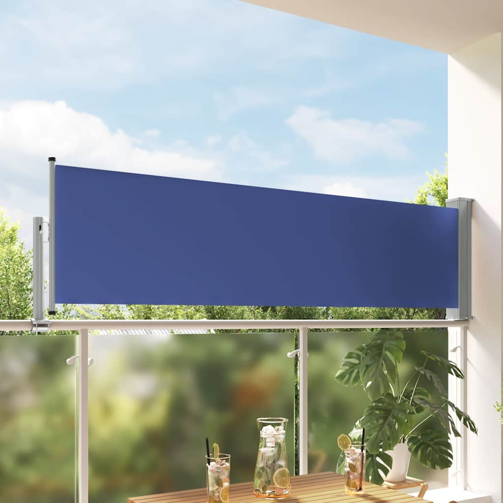 Tuinscherm uittrekbaar 80x300 cm blauw is nu te koop bij PeponiXL, paradijselijk wonen!