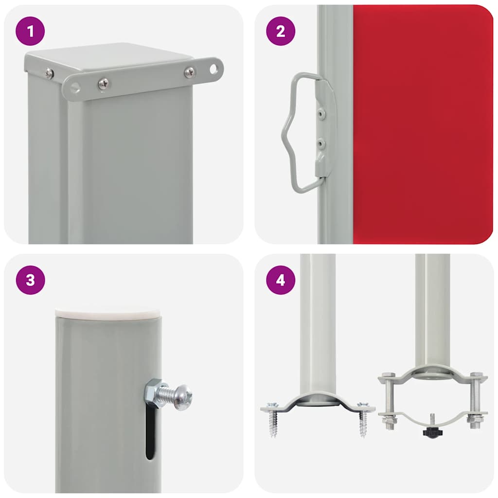 Tuinscherm uittrekbaar 80x300 cm rood is nu te koop bij PeponiXL, paradijselijk wonen!
