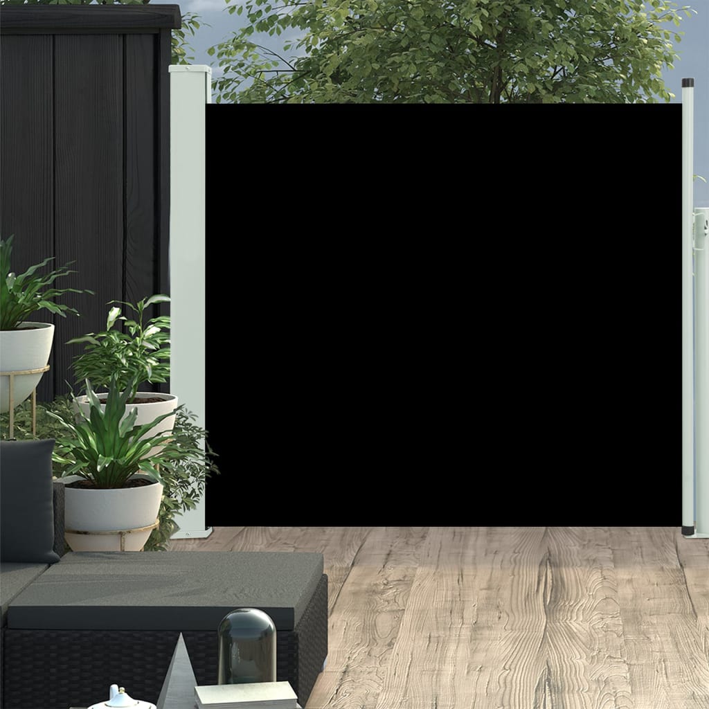 Tuinscherm uittrekbaar 100x300 cm zwart is nu te koop bij PeponiXL, paradijselijk wonen!