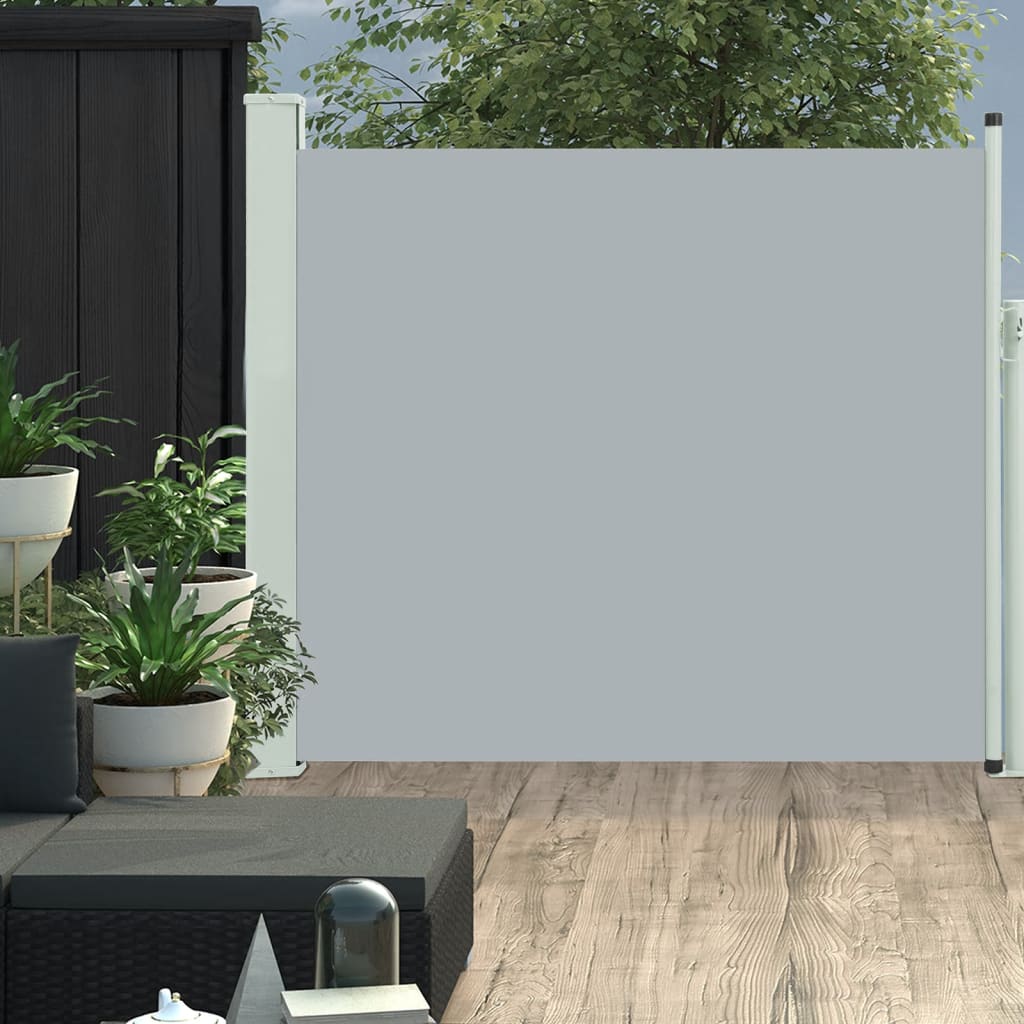 Tuinscherm uittrekbaar 100x300 cm grijs is nu te koop bij PeponiXL, paradijselijk wonen!