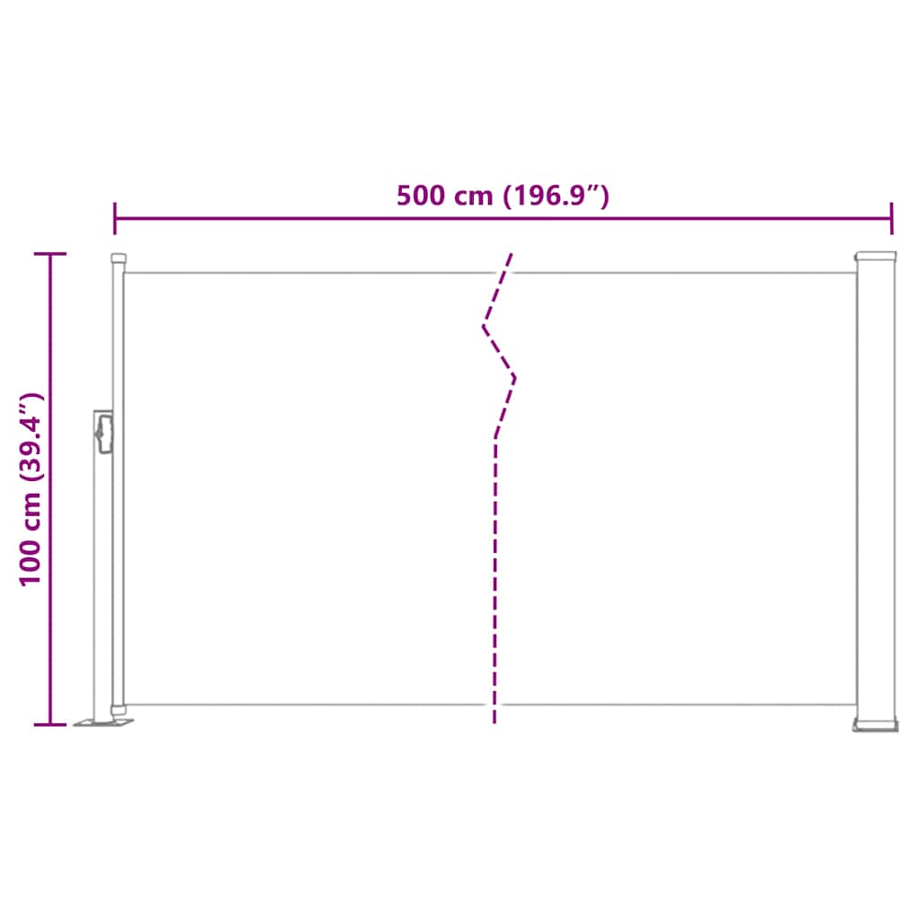 Tuinscherm uittrekbaar 100x500 cm zwart is nu te koop bij PeponiXL, paradijselijk wonen!