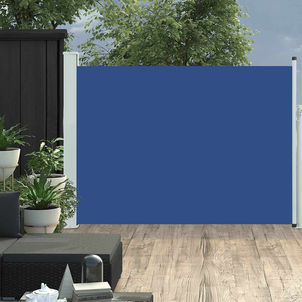 Tuinscherm uittrekbaar 100x500 cm blauw is nu te koop bij PeponiXL, paradijselijk wonen!