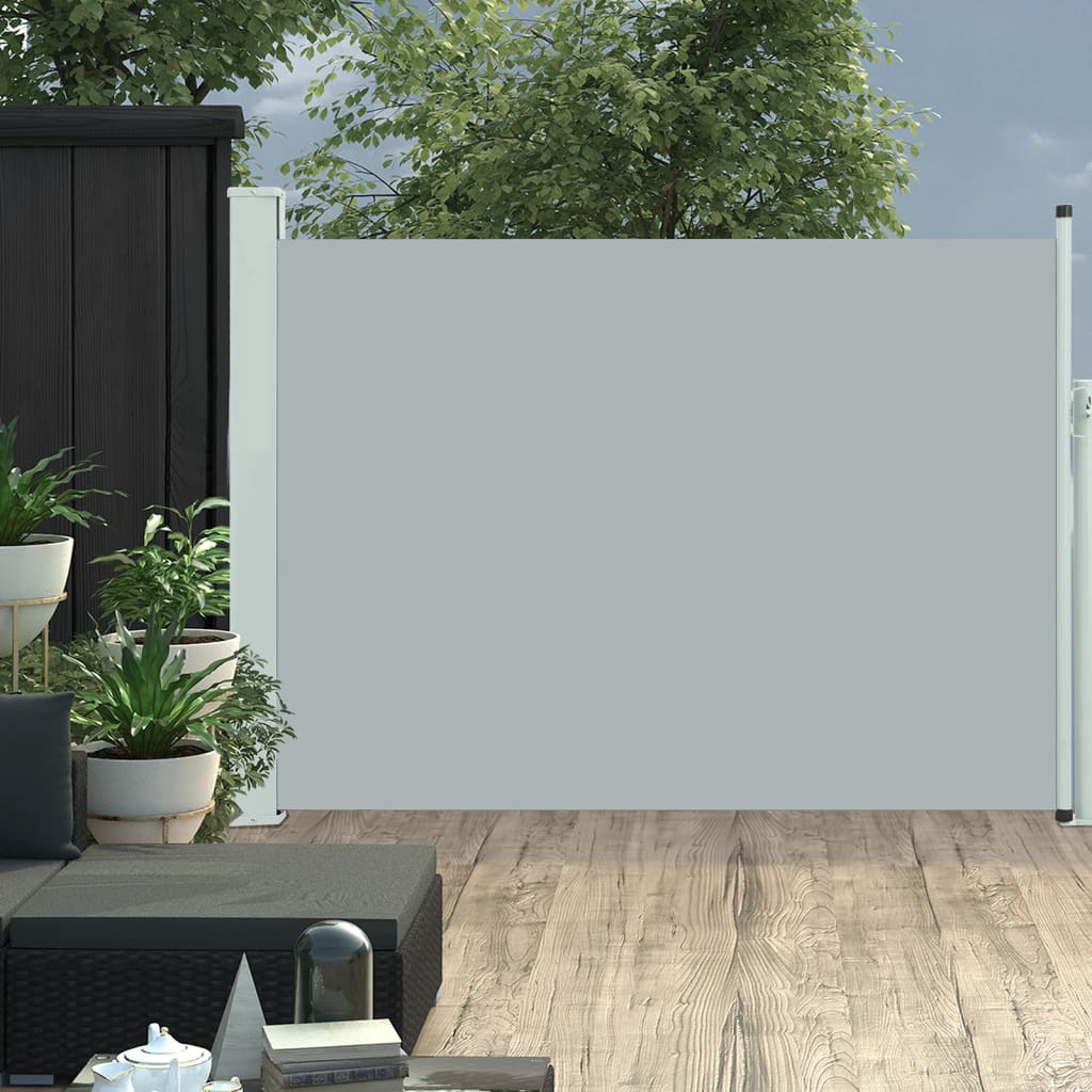 Tuinscherm uittrekbaar 100x500 cm grijs is nu te koop bij PeponiXL, paradijselijk wonen!