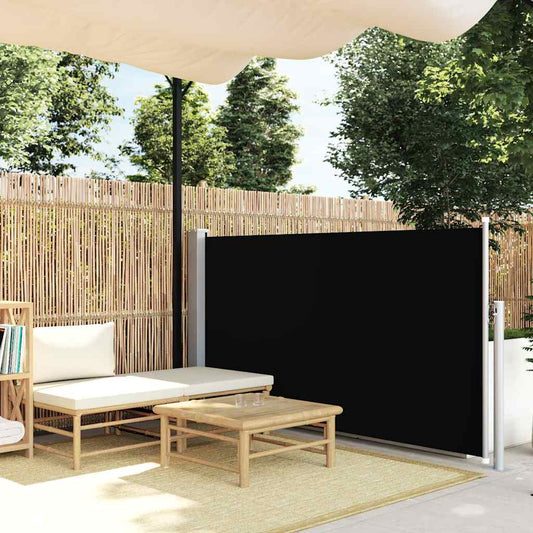 Tuinscherm uittrekbaar 120x500 cm zwart is nu te koop bij PeponiXL, paradijselijk wonen!