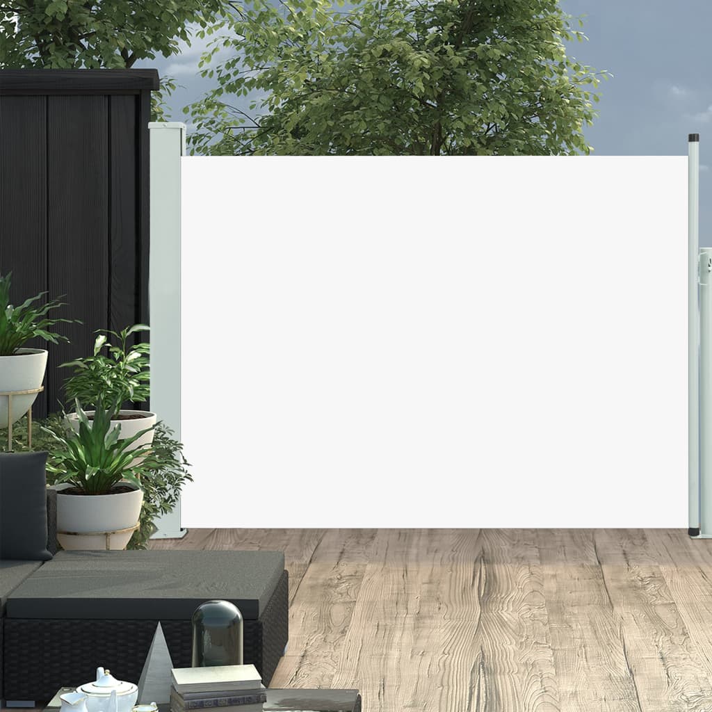 Tuinscherm uittrekbaar 120x500 cm crème is nu te koop bij PeponiXL, paradijselijk wonen!