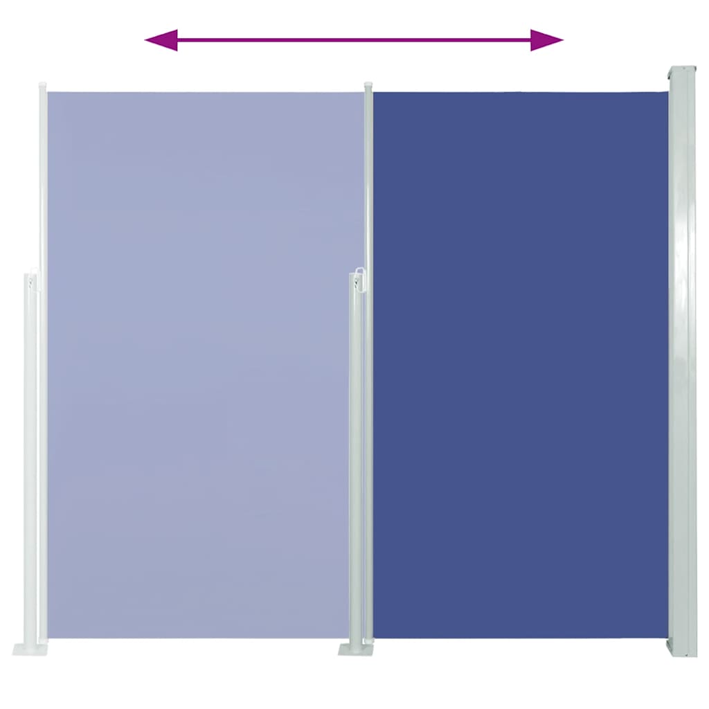 Tuinscherm uittrekbaar 120x500 cm blauw is nu te koop bij PeponiXL, paradijselijk wonen!