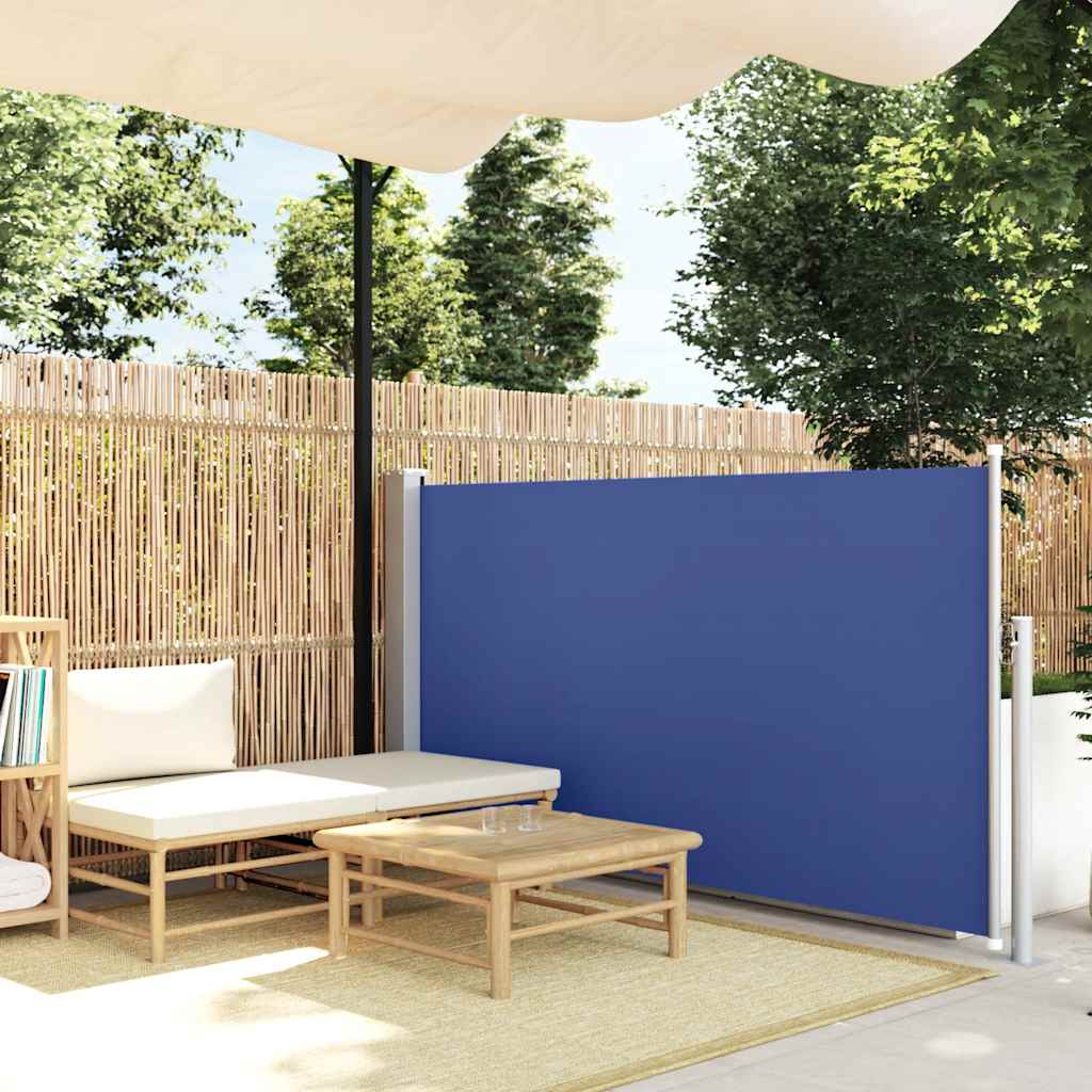 Tuinscherm uittrekbaar 120x500 cm blauw is nu te koop bij PeponiXL, paradijselijk wonen!