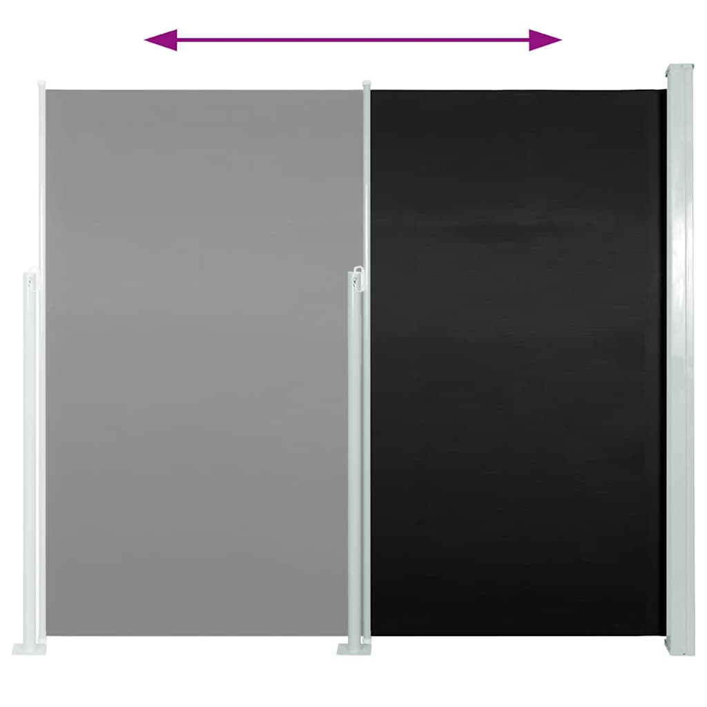 Tuinscherm uittrekbaar 140x500 cm zwart is nu te koop bij PeponiXL, paradijselijk wonen!