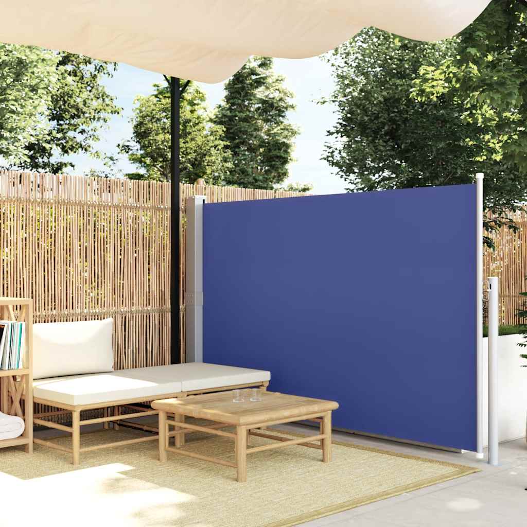 Tuinscherm uittrekbaar 140x500 cm blauw is nu te koop bij PeponiXL, paradijselijk wonen!