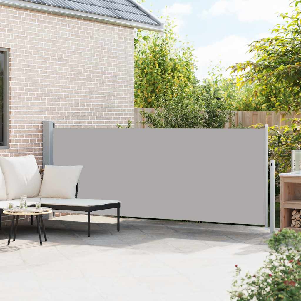 Tuinscherm uittrekbaar 140x500 cm grijs is nu te koop bij PeponiXL, paradijselijk wonen!