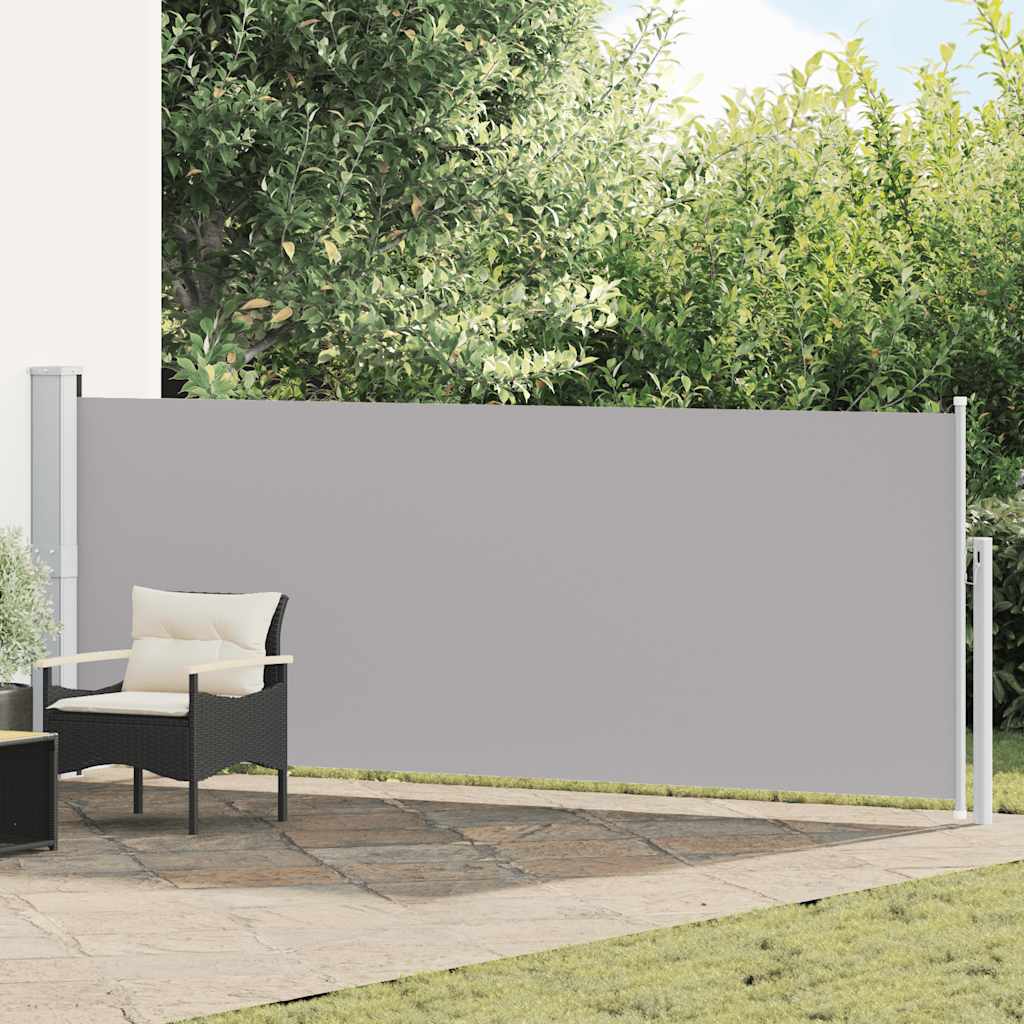 Tuinscherm uittrekbaar 140x500 cm grijs is nu te koop bij PeponiXL, paradijselijk wonen!