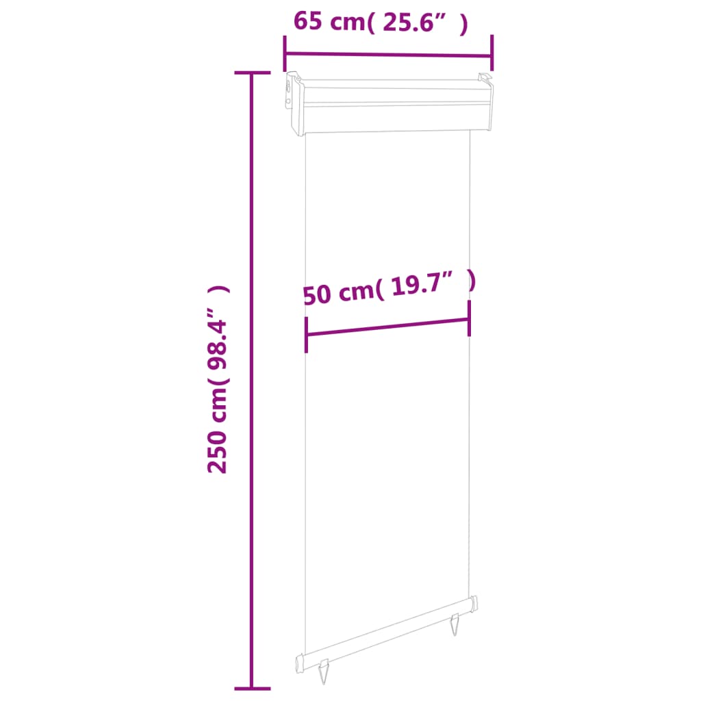 Balkonscherm 65x250 cm grijs is nu te koop bij PeponiXL, paradijselijk wonen!