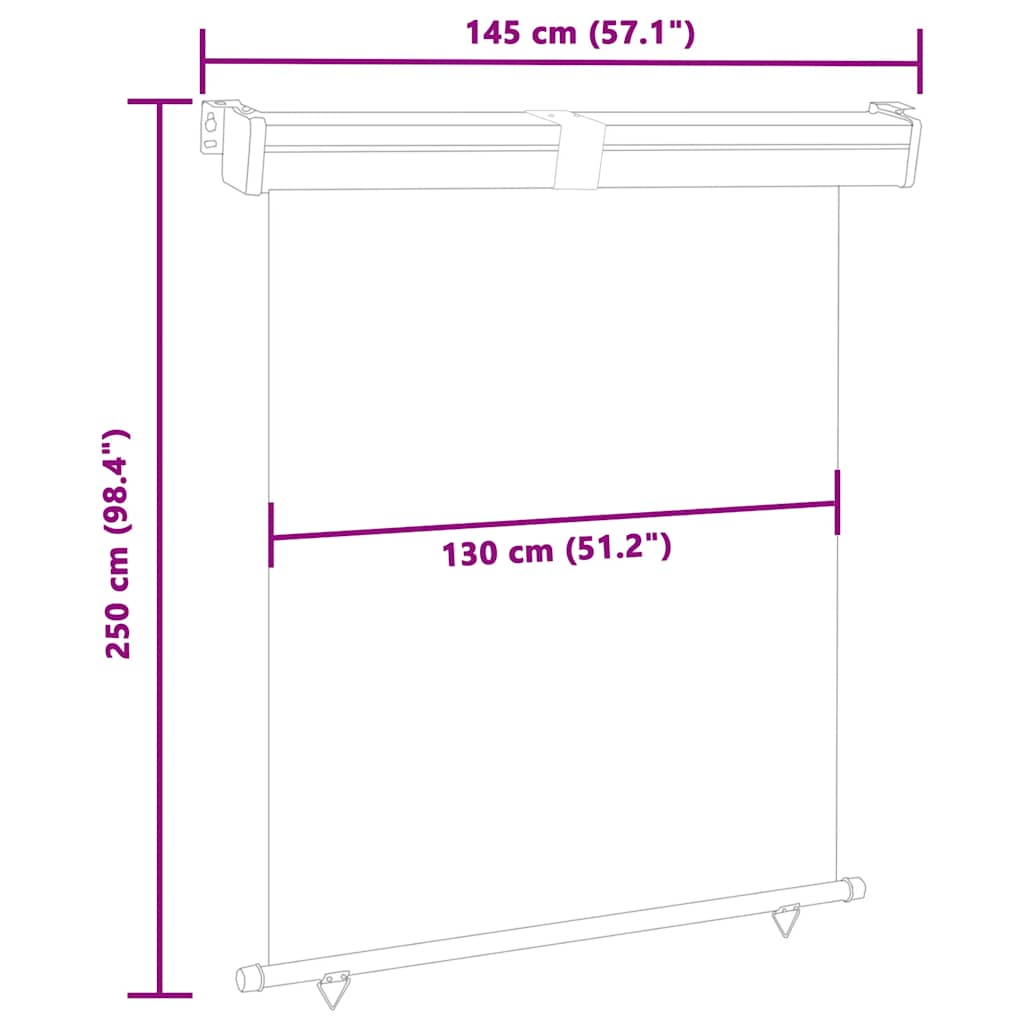 Balkonscherm 145x250 cm crèmekleurig is nu te koop bij PeponiXL, paradijselijk wonen!