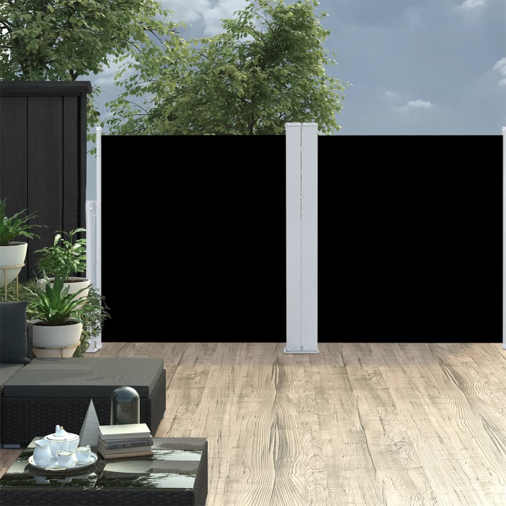 Windscherm uittrekbaar 120x600 cm zwart is nu te koop bij PeponiXL, paradijselijk wonen!