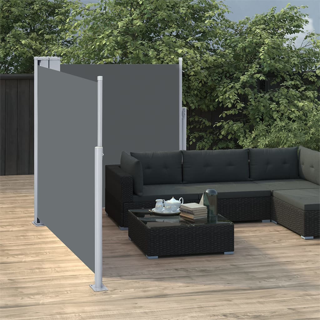 Windscherm uittrekbaar 120x600 cm antraciet is nu te koop bij PeponiXL, paradijselijk wonen!