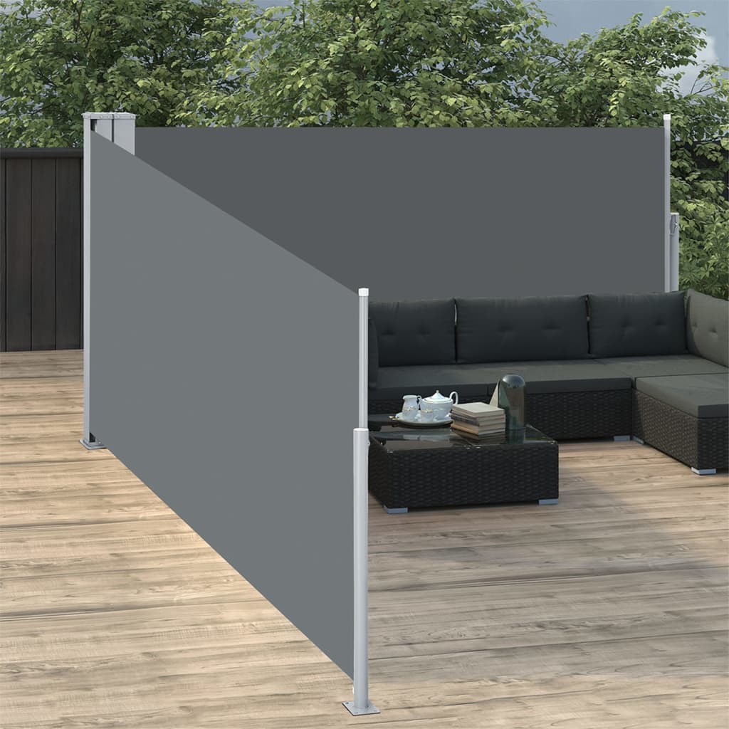 Windscherm uittrekbaar 120x1000 cm antraciet is nu te koop bij PeponiXL, paradijselijk wonen!