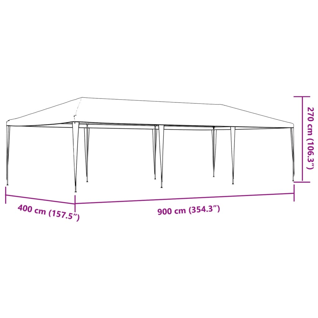 Partytent professioneel 90 g/m² 4x9 m antraciet is nu te koop bij PeponiXL, paradijselijk wonen!