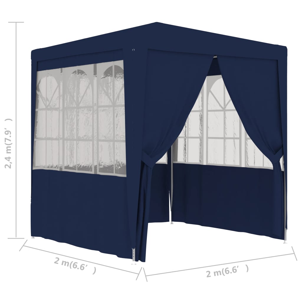 Partytent met zijwanden professioneel 90 g/m² 2x2 m blauw is nu te koop bij PeponiXL, paradijselijk wonen!