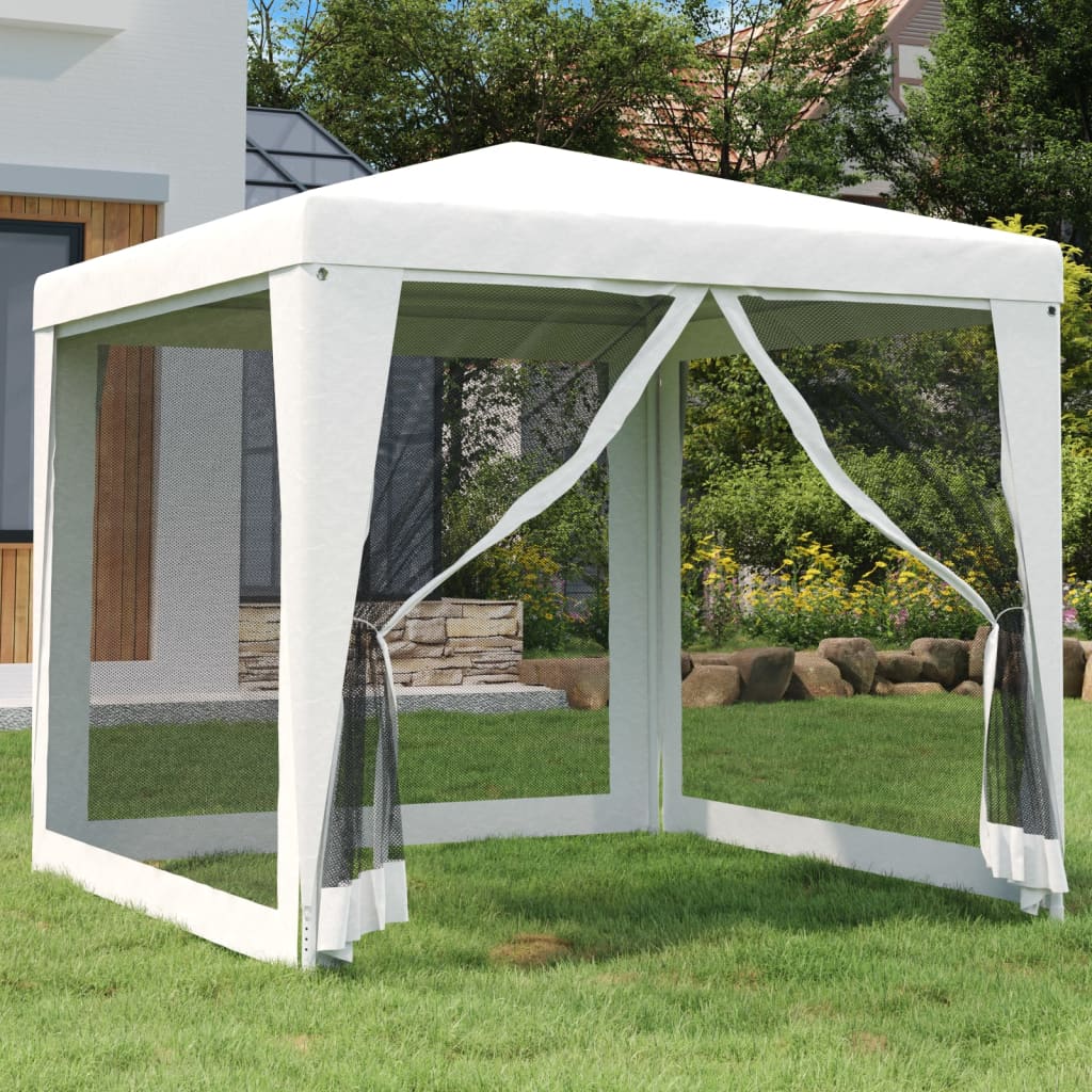 Partytent met 4 mesh zijwanden 2,5x2,5 m wit is nu te koop bij PeponiXL, paradijselijk wonen!