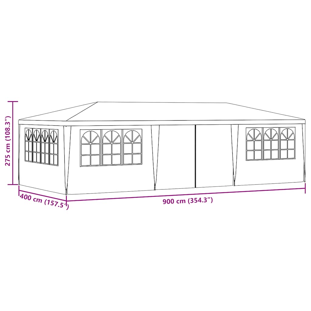 Partytent met zijwanden professioneel 90 g/m² 4x9 m groen is nu te koop bij PeponiXL, paradijselijk wonen!