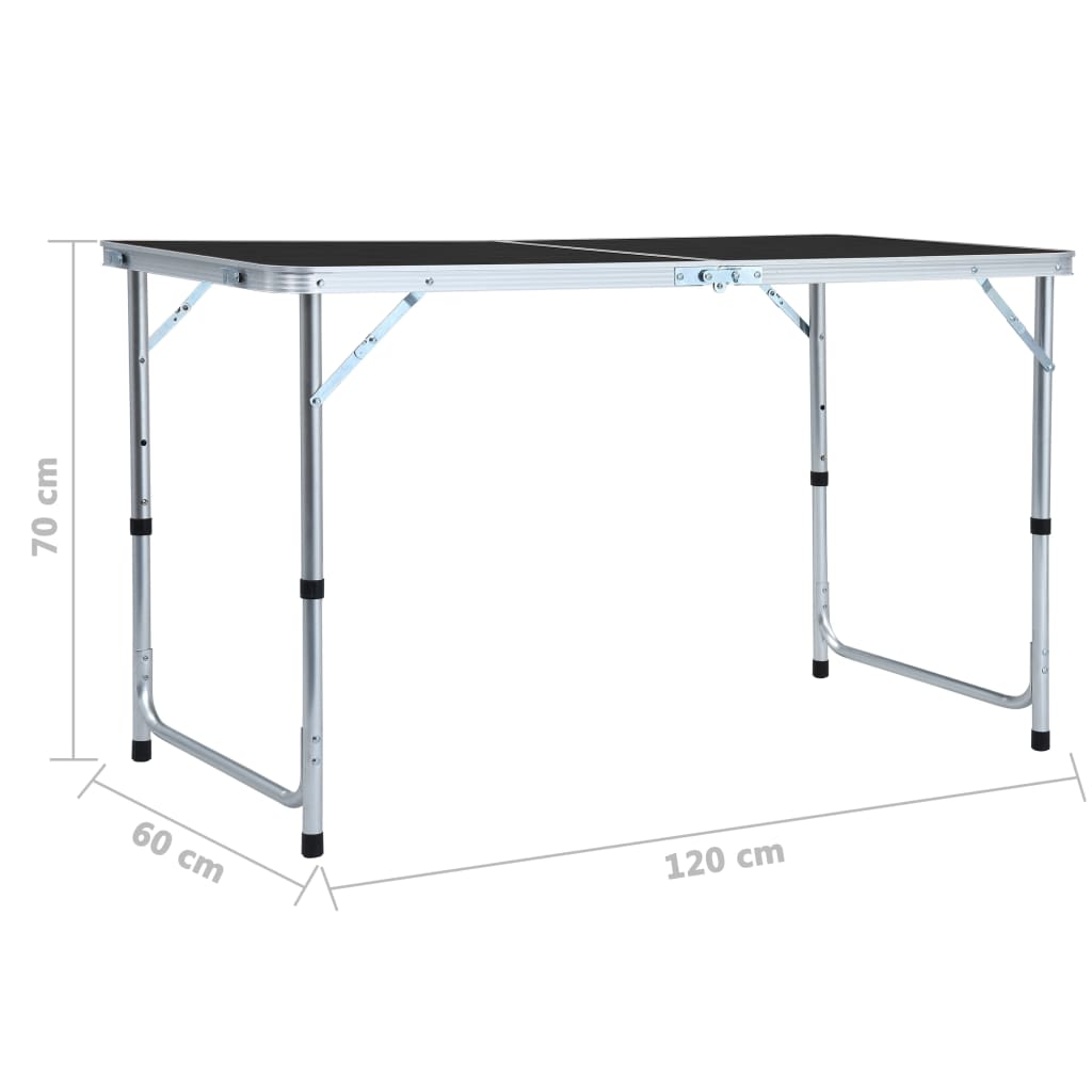 Campingtafel inklapbaar 120x60 cm aluminium grijs is nu te koop bij PeponiXL, paradijselijk wonen!