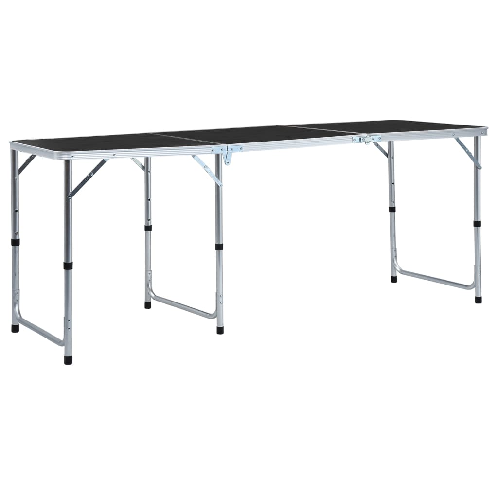 Campingtafel inklapbaar 180x60 cm aluminium grijs is nu te koop bij PeponiXL, paradijselijk wonen!