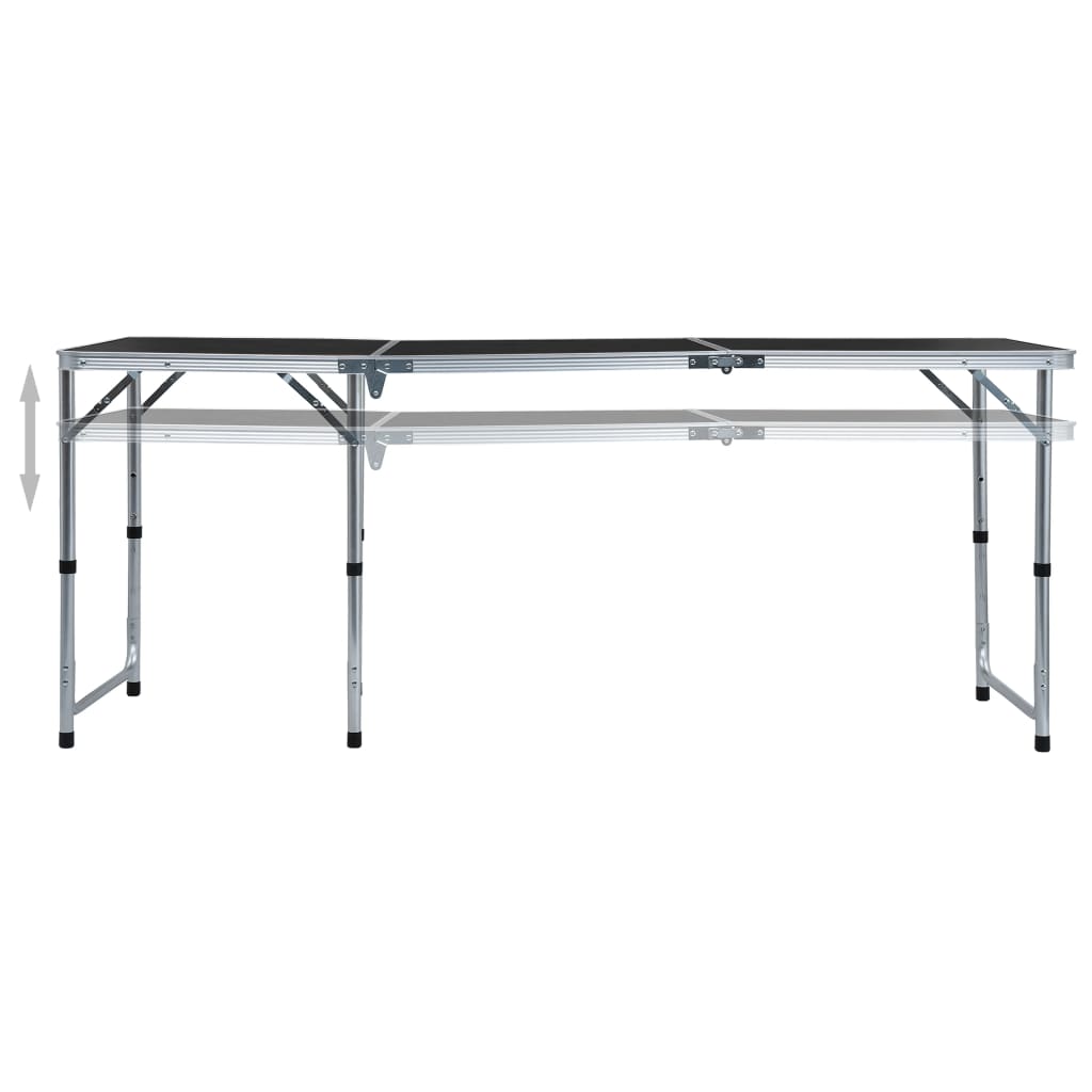 Campingtafel inklapbaar 180x60 cm aluminium grijs is nu te koop bij PeponiXL, paradijselijk wonen!