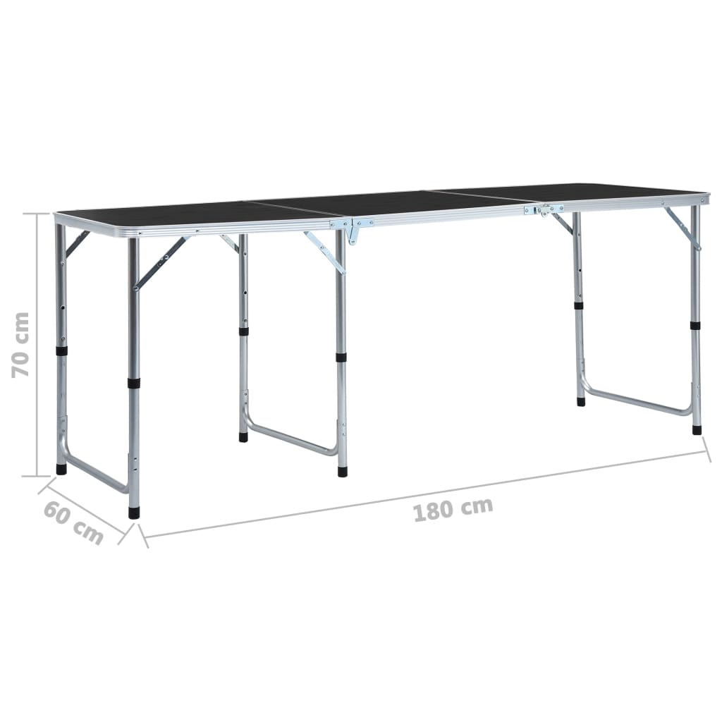 Campingtafel inklapbaar 180x60 cm aluminium grijs is nu te koop bij PeponiXL, paradijselijk wonen!