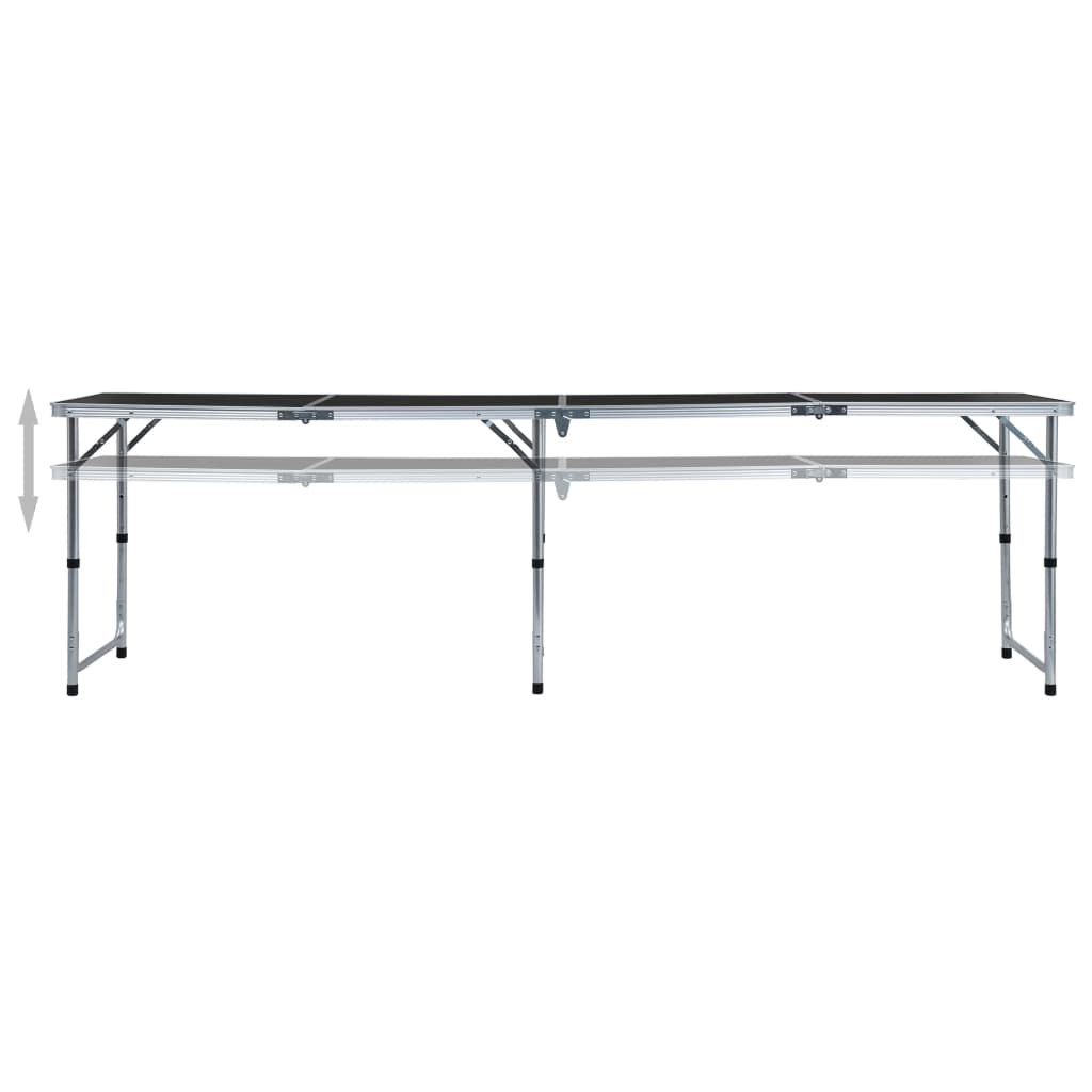 Campingtafel inklapbaar 240x60 cm aluminium grijs is nu te koop bij PeponiXL, paradijselijk wonen!