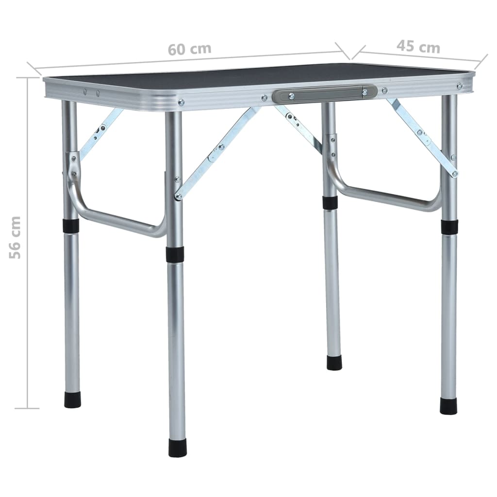 Campingtafel inklapbaar 60x45 cm aluminium grijs is nu te koop bij PeponiXL, paradijselijk wonen!