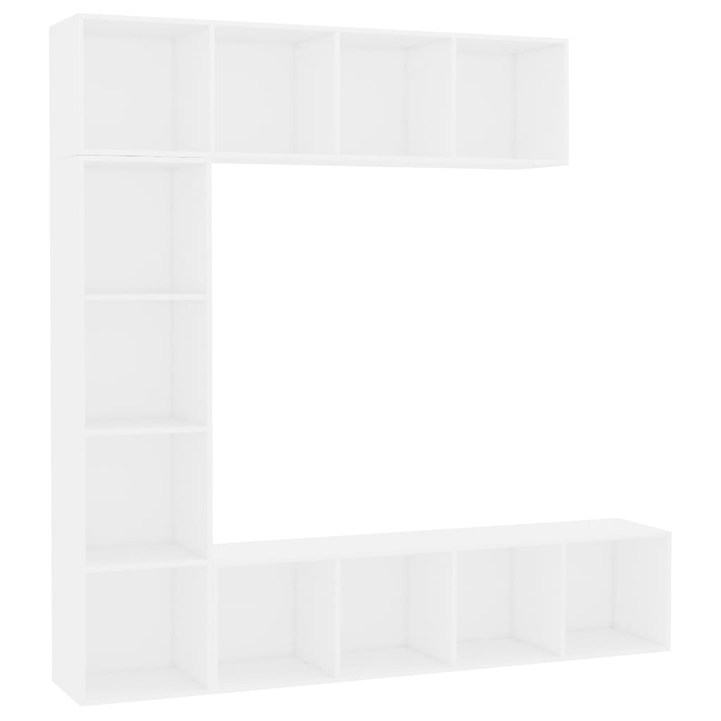 3-delige Boekenkast-/tv-meubelset 180x30x180 cm wit is nu te koop bij PeponiXL, paradijselijk wonen!