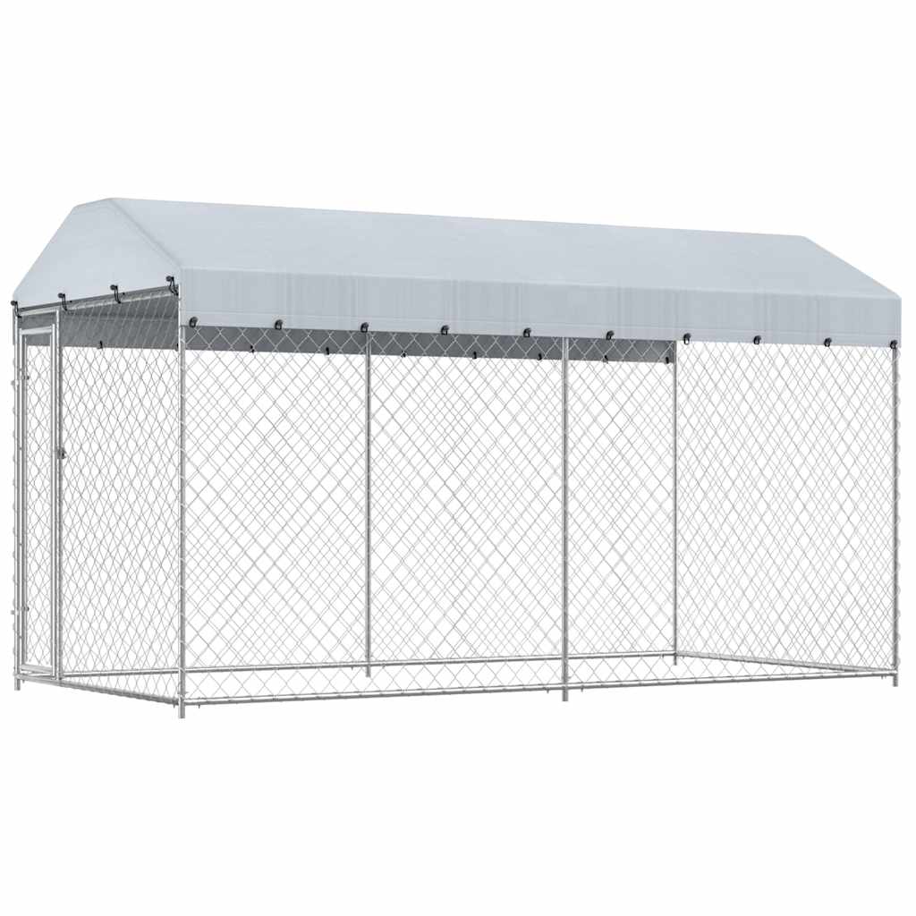 Hondenkennel voor buiten met dak 382x192x225 m is nu te koop bij PeponiXL, paradijselijk wonen!
