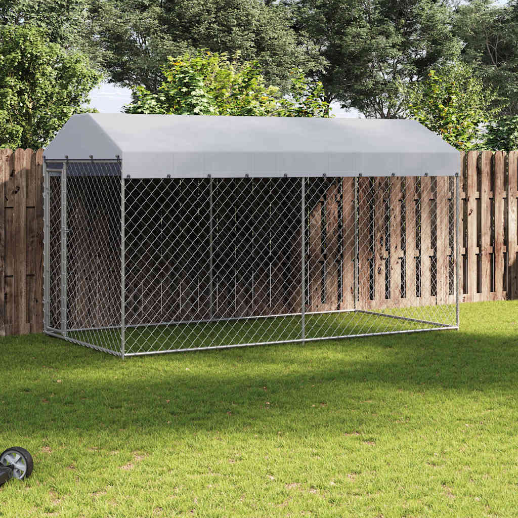 Hondenkennel voor buiten met dak 382x192x225 m is nu te koop bij PeponiXL, paradijselijk wonen!