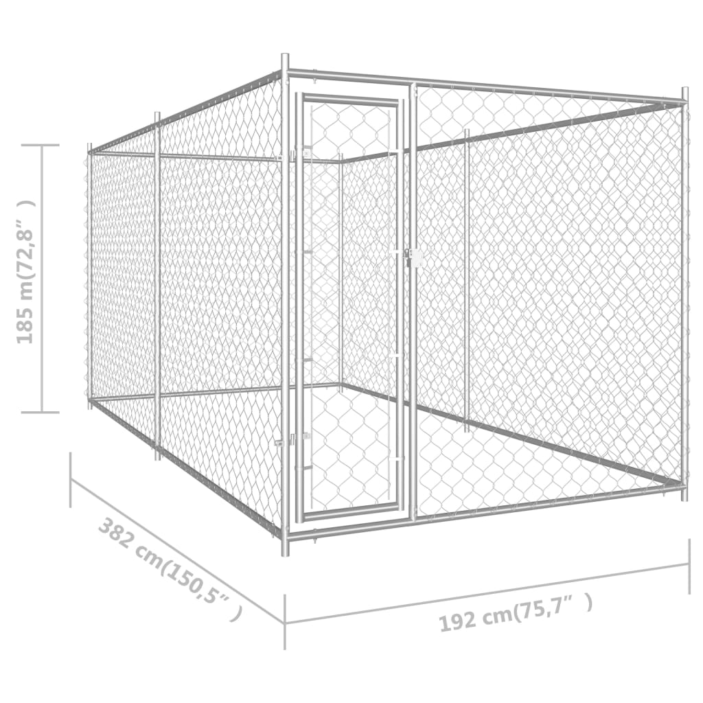 Hondenkennel voor buiten 382x192x185 cm is nu te koop bij PeponiXL, paradijselijk wonen!