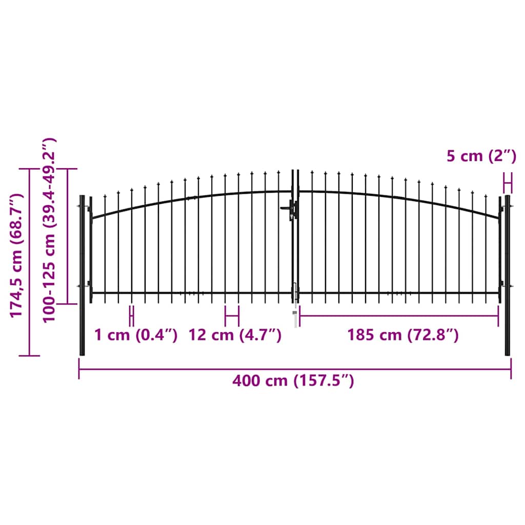 Dubbele deur hekpoort Woerden met speerpunt 400x174,5 cm is nu te koop bij PeponiXL, paradijselijk wonen!