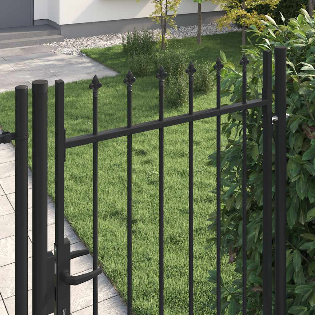 Hekpoort BOXTEL enkele deur met puntige bovenkant staal 1x2 m zwart is nu te koop bij PeponiXL, paradijselijk wonen!