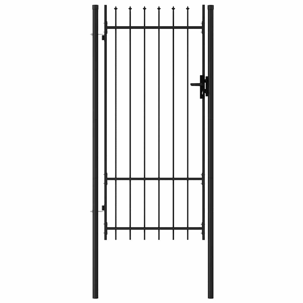 Hekpoort BOXTEL enkele deur met puntige bovenkant staal 1x2 m zwart is nu te koop bij PeponiXL, paradijselijk wonen!