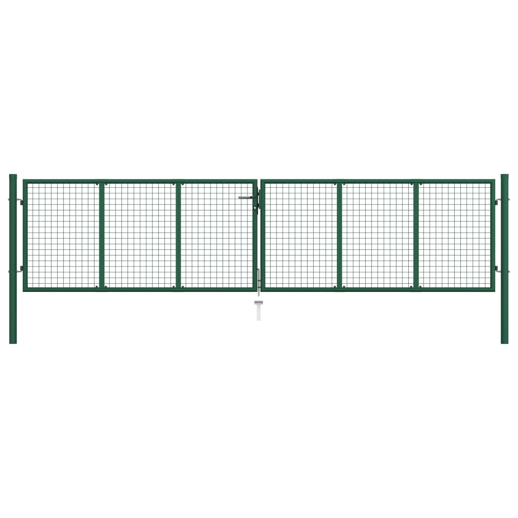 Tuinhek van gaas 400x100 cm staal groen is nu te koop bij PeponiXL, paradijselijk wonen!