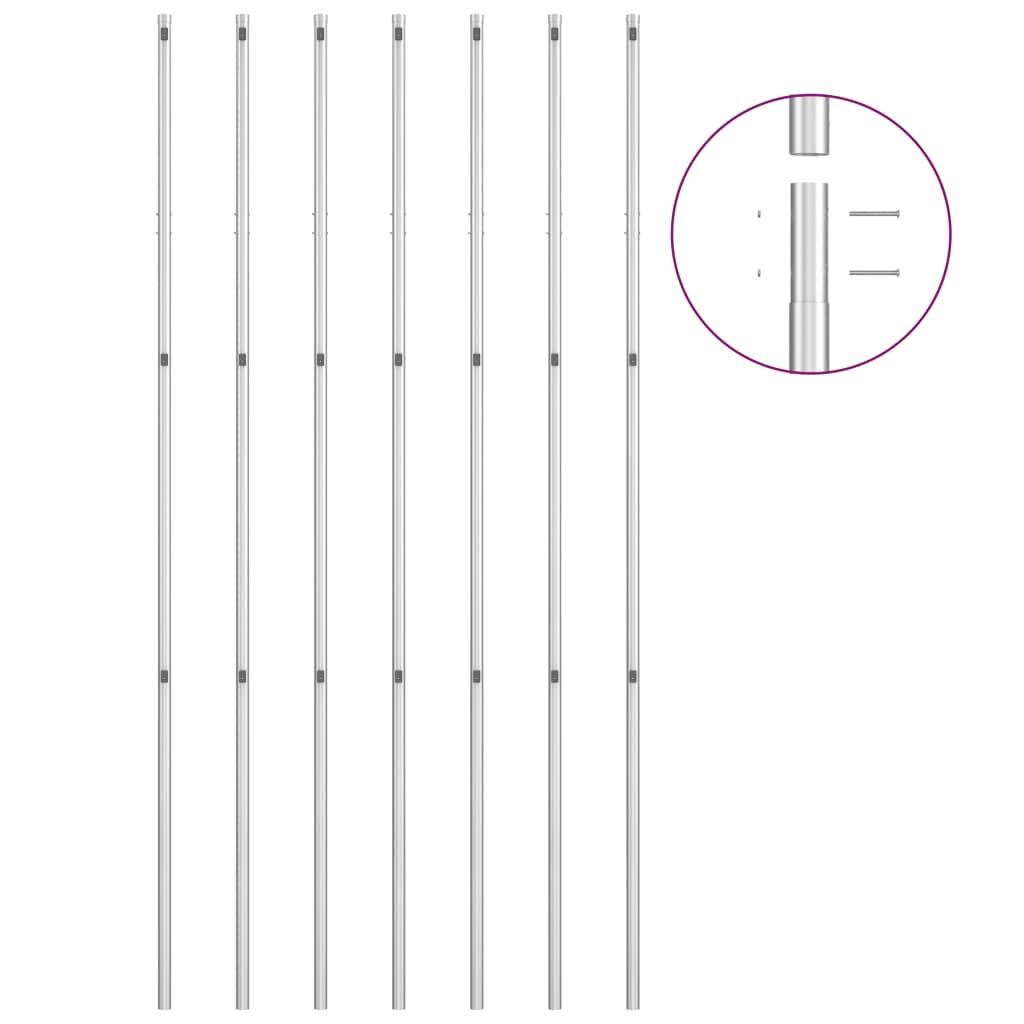 Gaashek met palen 15x1,5 m gegalvaniseerd staal zilverkleurig is nu te koop bij PeponiXL, paradijselijk wonen!