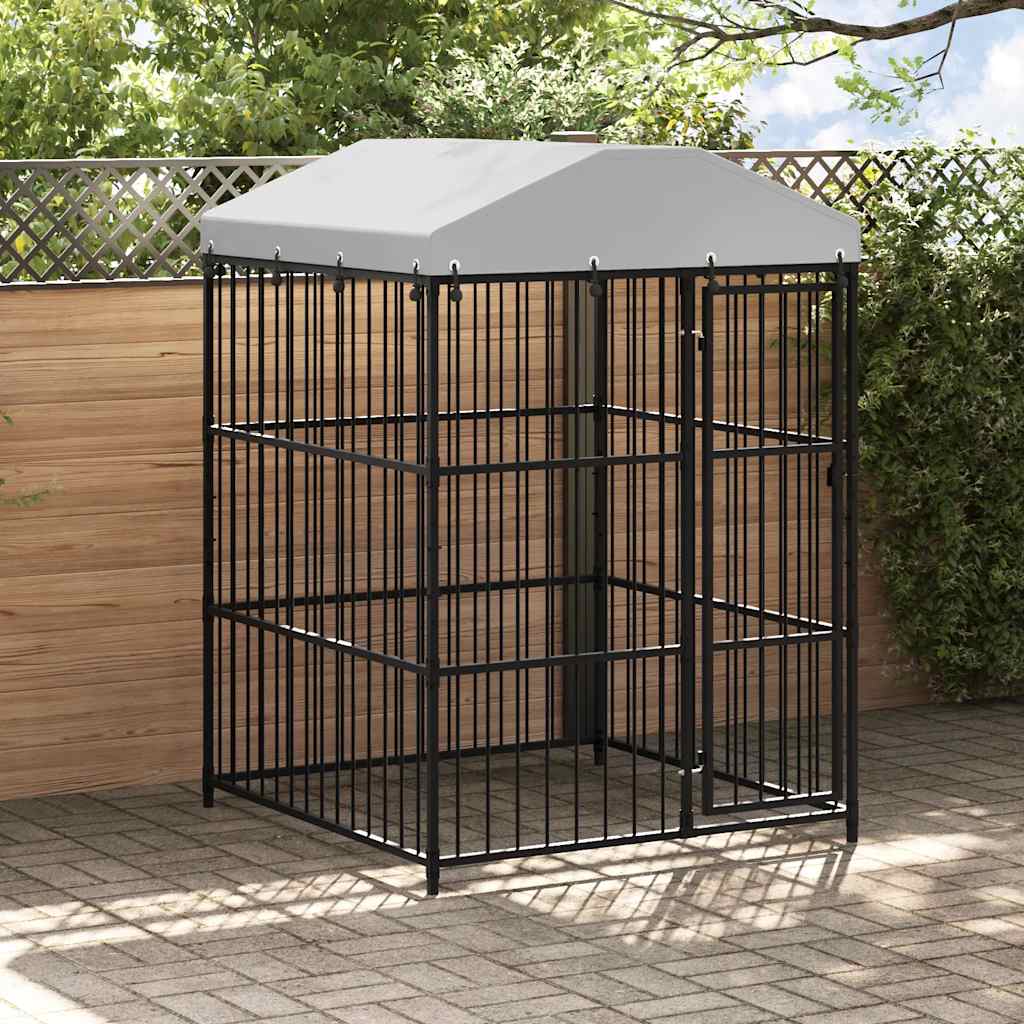 Hondenkennel voor buiten met dak 150x150x200 cm is nu te koop bij PeponiXL, paradijselijk wonen!