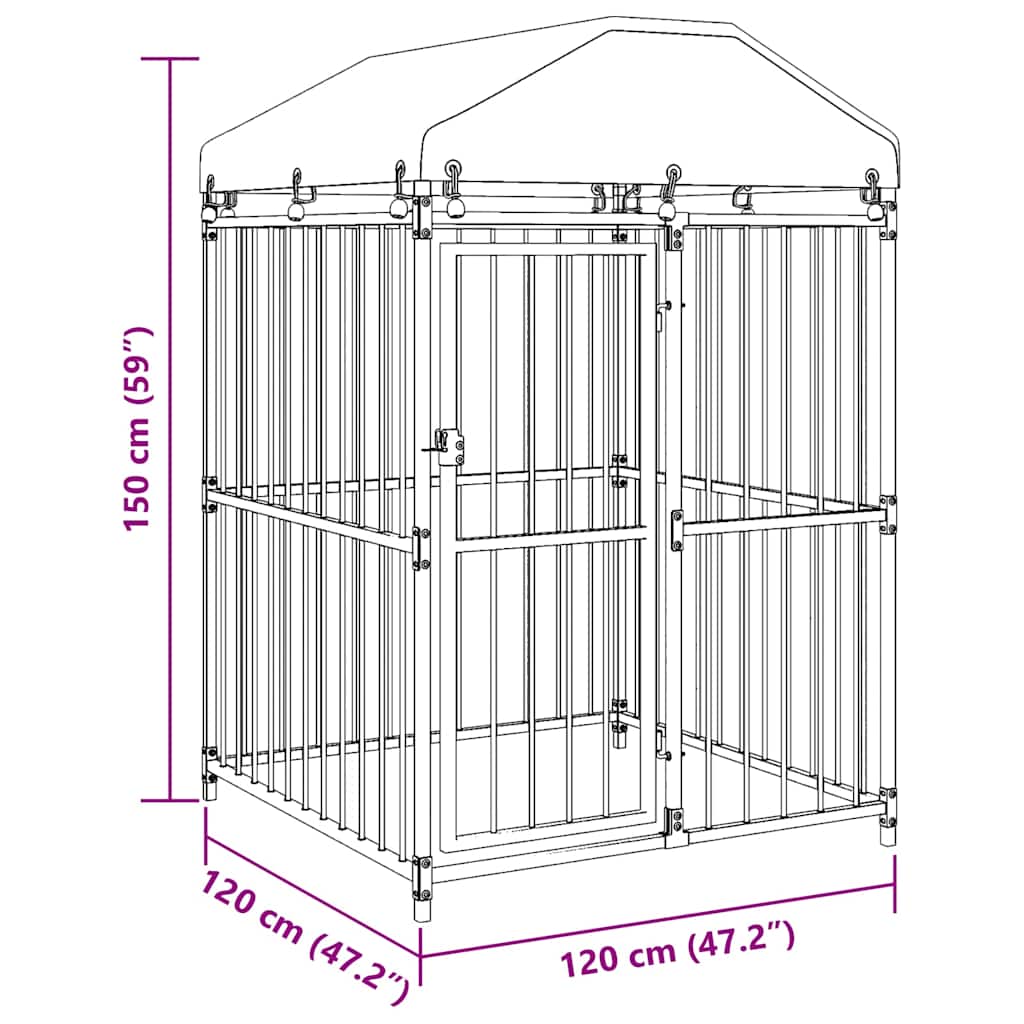 Hondenkennel voor buiten met dak 120x120x150 cm is nu te koop bij PeponiXL, paradijselijk wonen!