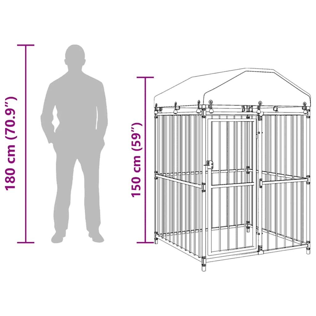 Hondenkennel voor buiten met dak 120x120x150 cm is nu te koop bij PeponiXL, paradijselijk wonen!