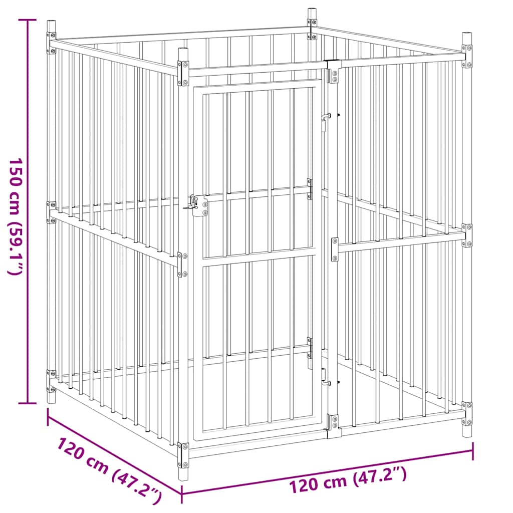 Hondenkennel voor buiten 120x120x150 cm is nu te koop bij PeponiXL, paradijselijk wonen!