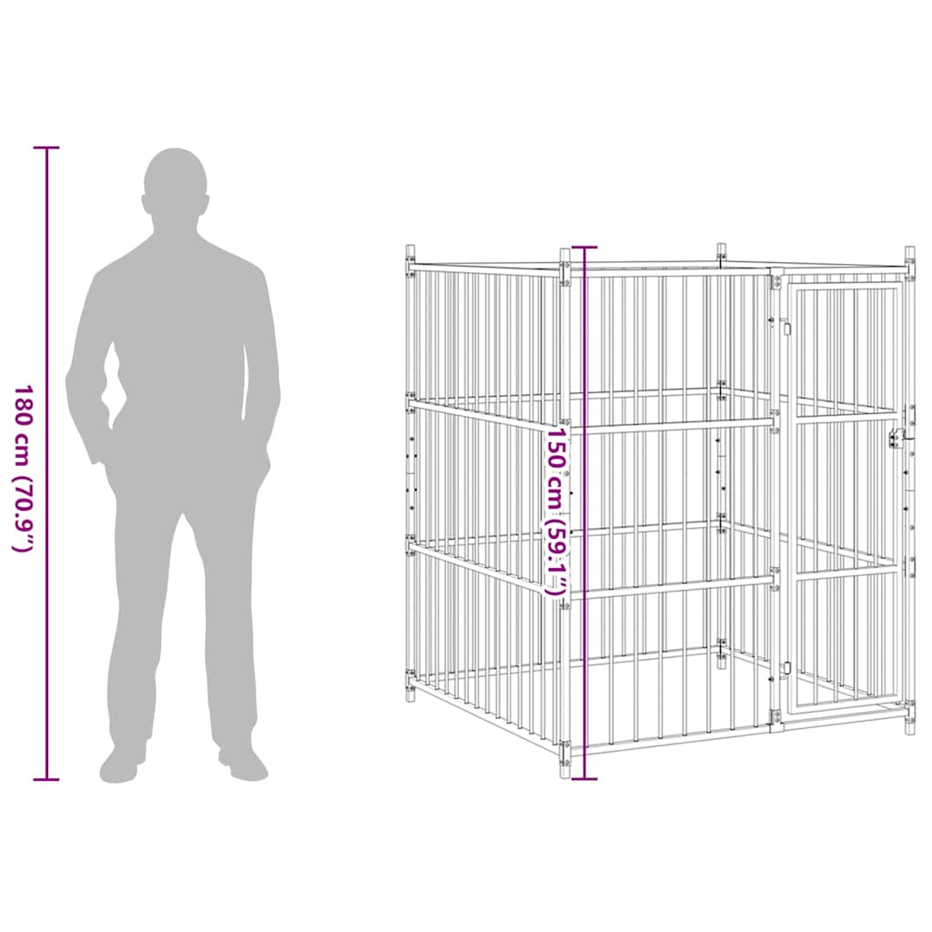 Hondenkennel voor buiten 120x120x150 cm is nu te koop bij PeponiXL, paradijselijk wonen!