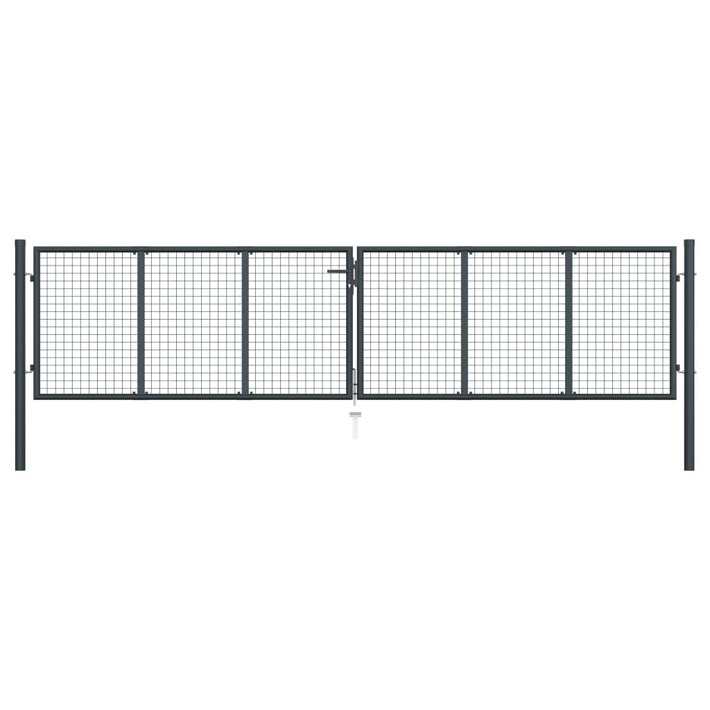 Tuinhek van gaas gegalvaniseerd staal 400x100 cm grijs is nu te koop bij PeponiXL, paradijselijk wonen!