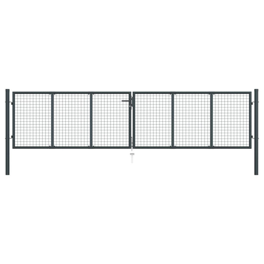 Tuinhek van gaas gegalvaniseerd staal 400x100 cm grijs is nu te koop bij PeponiXL, paradijselijk wonen!