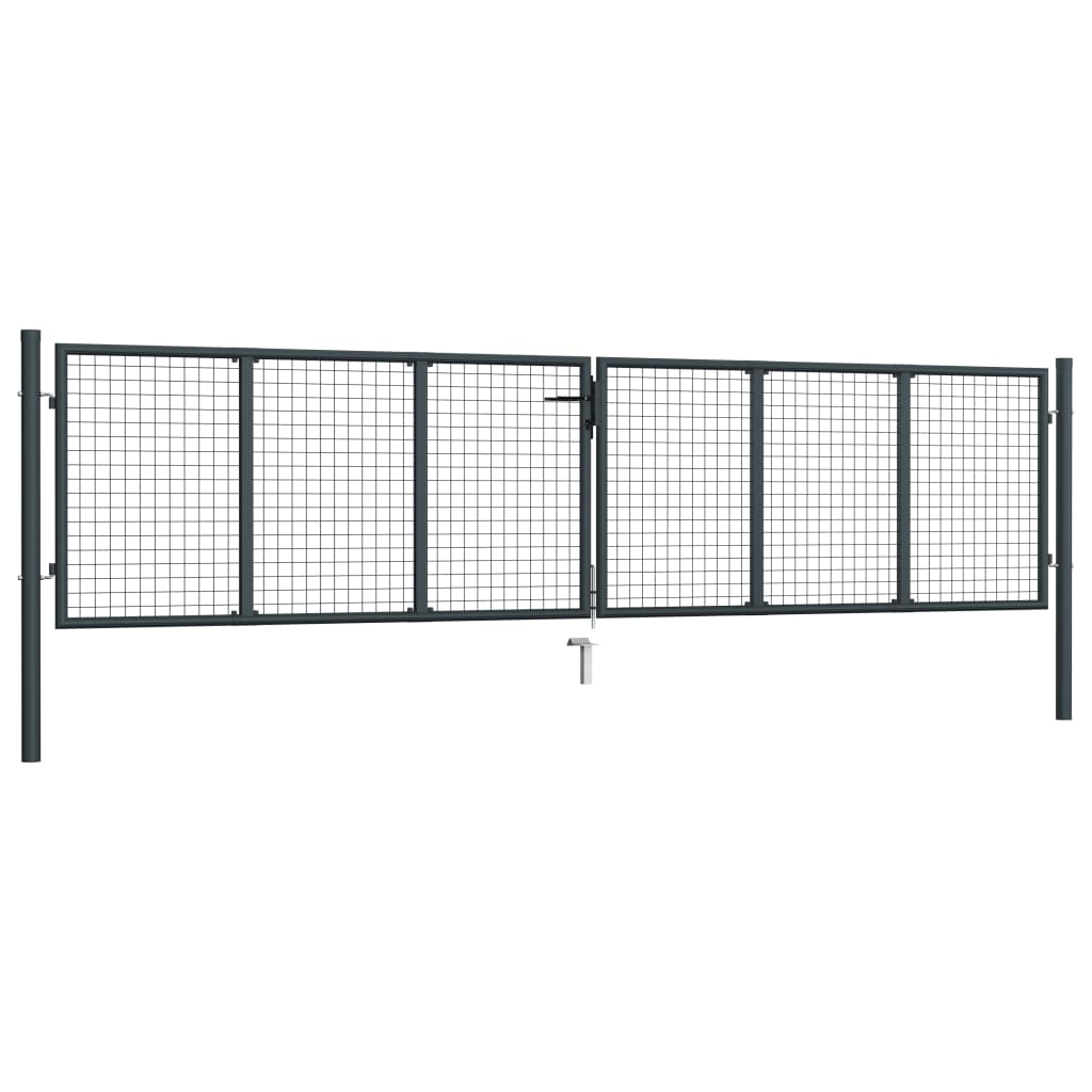 Tuinhek van gaas gegalvaniseerd staal 400x100 cm grijs is nu te koop bij PeponiXL, paradijselijk wonen!