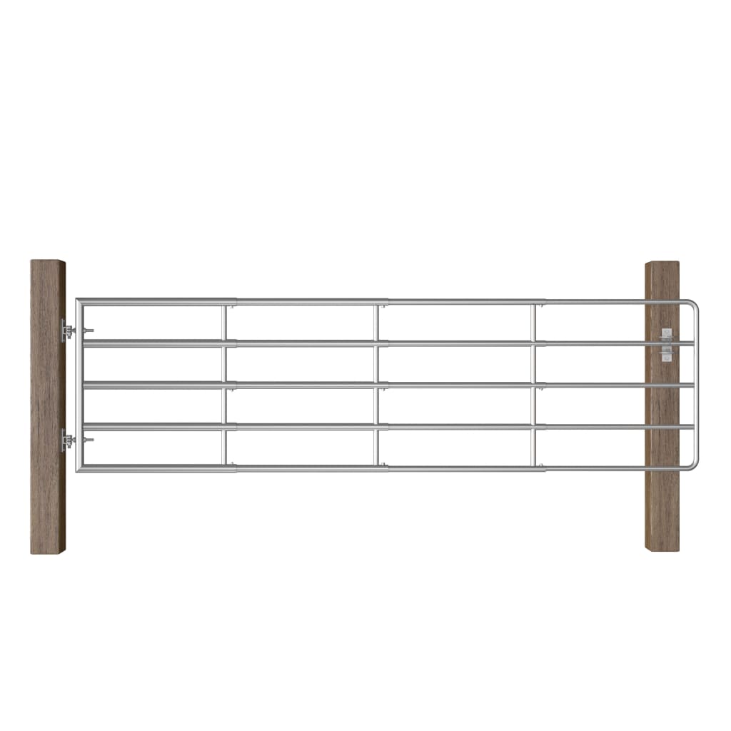 Poort met 5 stangen (115-300)x90 cm staal zilverkleurig is nu te koop bij PeponiXL, paradijselijk wonen!